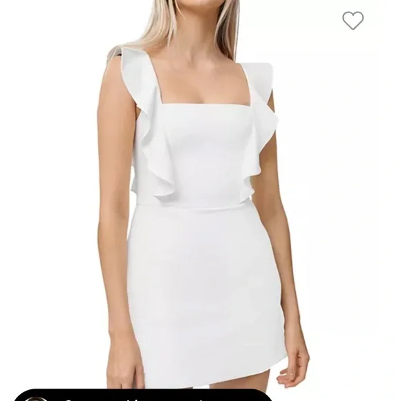 French Connection Whisper Ruffled Dress - Summer White - Size 10 French Connection Whisper Ruffled Dress - Summer White - Size 10